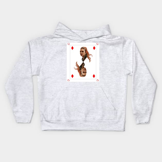 QUEEN OF DIAMONDS Kids Hoodie by IlandiART1504